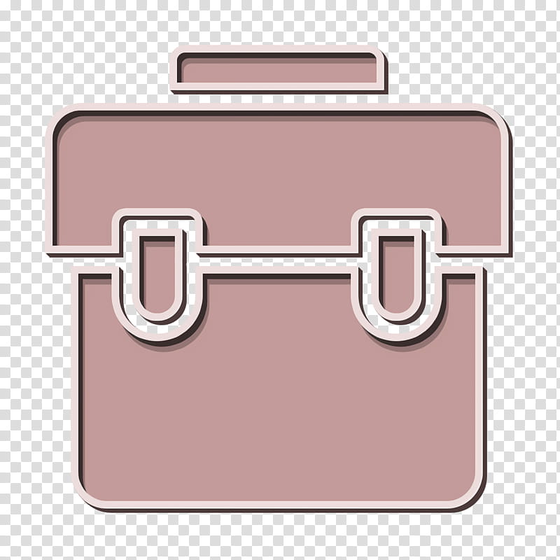 Bag icon School icon Backpack icon, Suitcase, Pink, Brown, Line, Baggage, Material Property, Briefcase transparent background PNG clipart