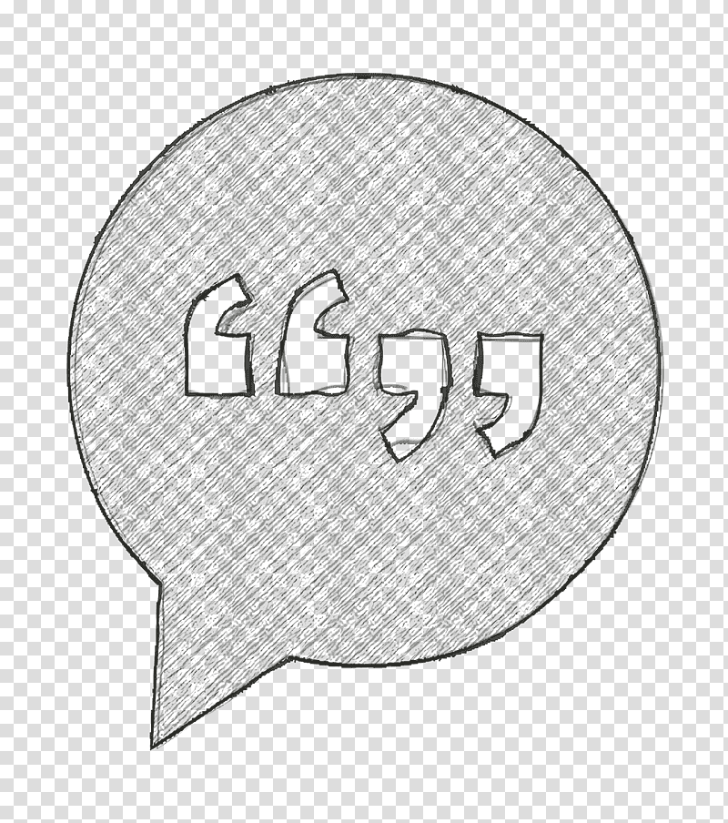 Comment icon Basic Icons icon Conversation mark interface symbol of circular speech bubble with quotes signs inside icon, Interface Icon, Drawing, M02csf, Black And White M, Meter transparent background PNG clipart