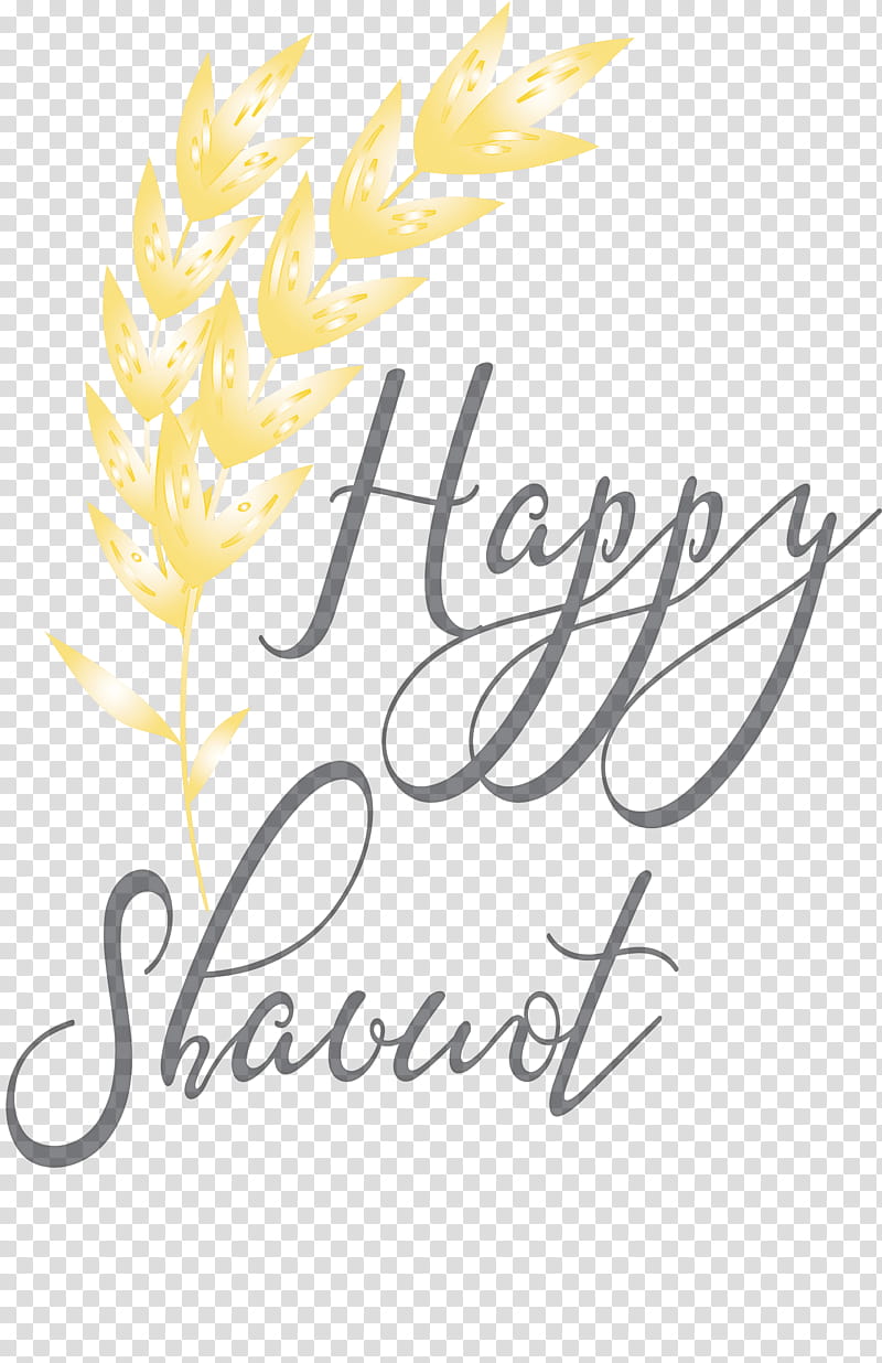 Happy Shavuot Shavuot Shovuos, Yellow, Text, Calligraphy, Logo transparent background PNG clipart