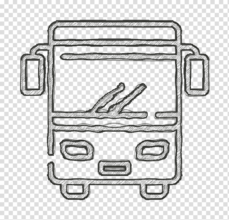 Bus icon Vehicles and Transport icon, Compact Car, Door Handle, Black And White M, Black White M, Line Art, Wine Glass transparent background PNG clipart