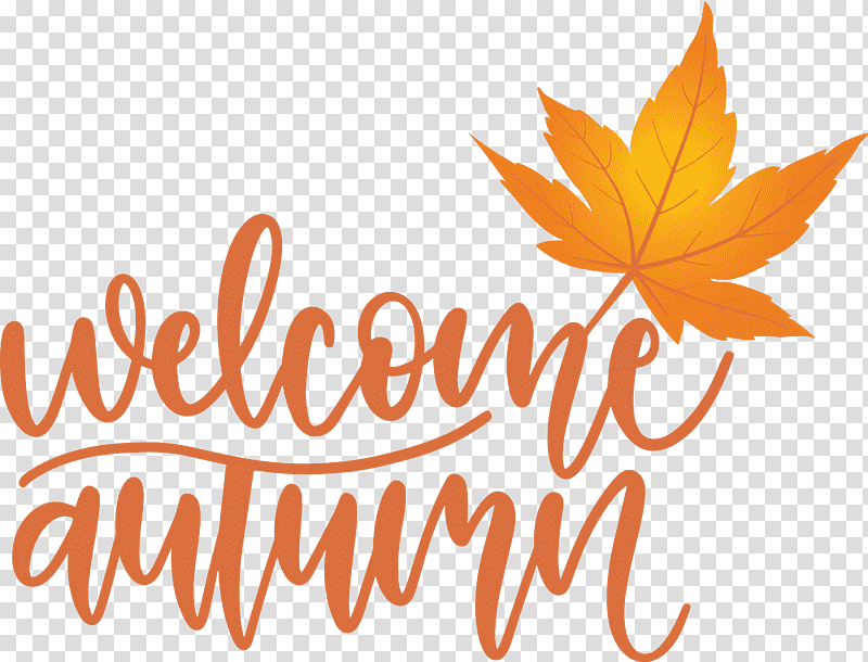 Welcome Autumn Autumn, Leaf, Maple Leaf, Logo, Tree, Meter, Line transparent background PNG clipart