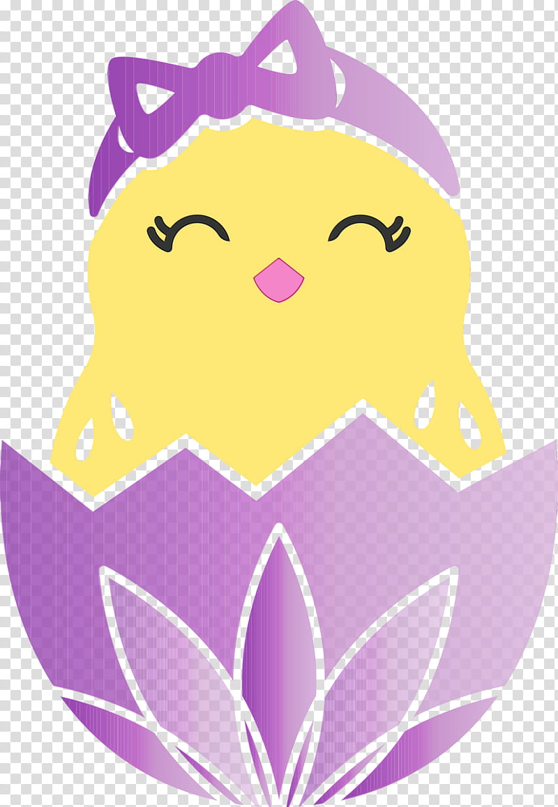 purple violet cartoon pink lilac, Chick In Eggshell, Easter Day, Adorable Chick, Watercolor, Paint, Wet Ink, Smile transparent background PNG clipart
