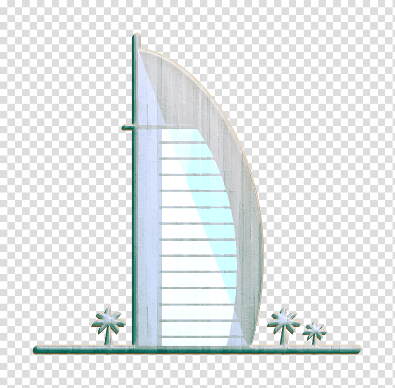 Landmarks icon Burj al arab icon Dubai icon, Architecture transparent background PNG clipart