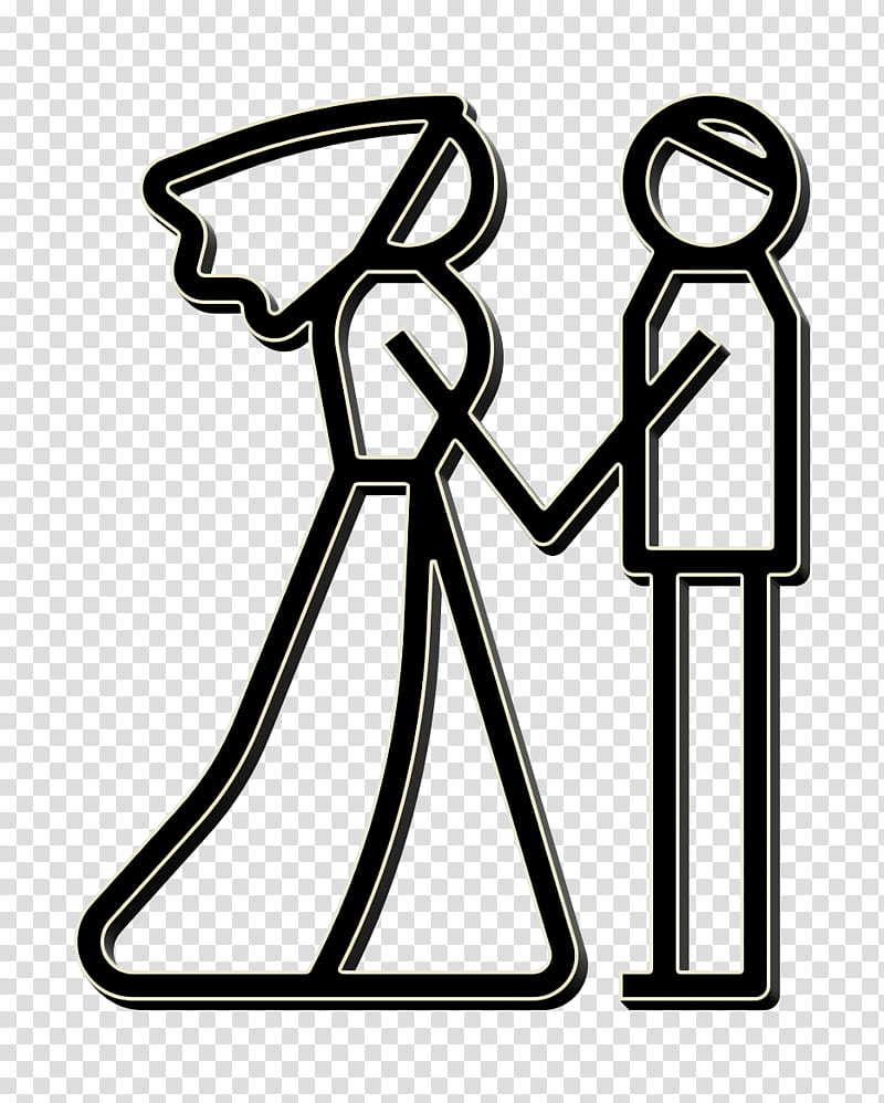 Groom icon Couple icon Wedding icon, Line Art, Coloring Book transparent background PNG clipart