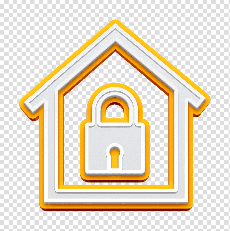 Computer And Media 2 icon Home lock icon security icon, Logo, Sign, Icon Pro Audio Platform, Yellow, Number, Line transparent background PNG clipart