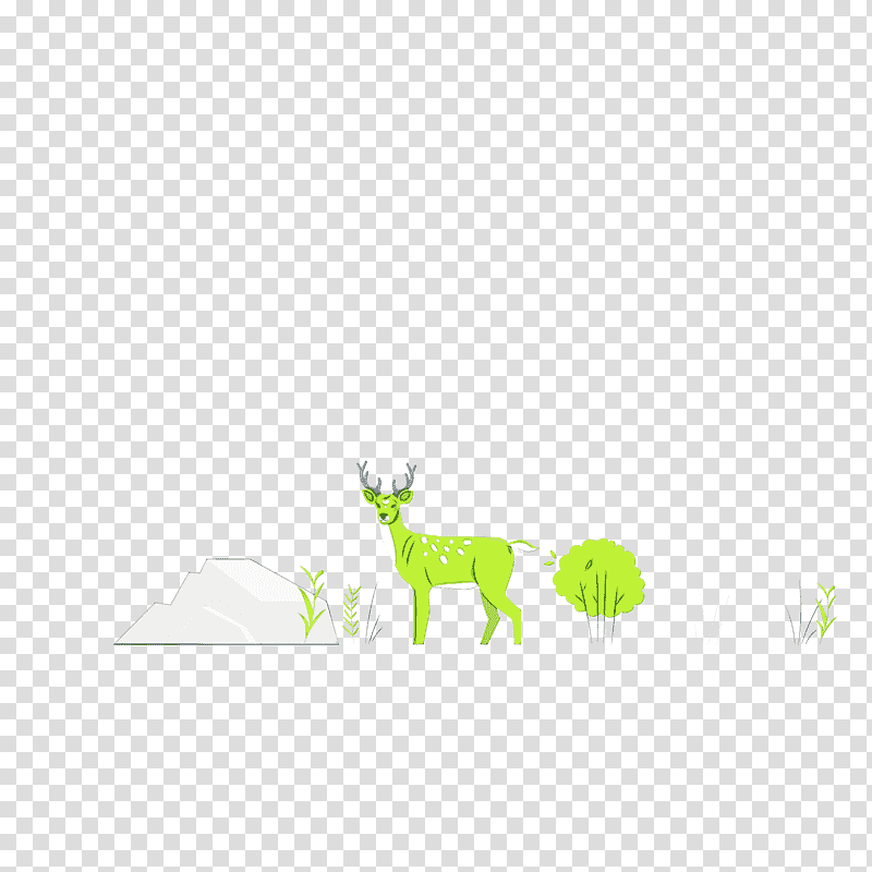 giraffe deer rectangle m green tree, Watercolor, Paint, Wet Ink, Cartoon, Text, Tail transparent background PNG clipart