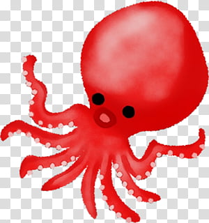 octopus giant pacific octopus octopus red, Watercolor, Paint, Wet Ink transparent background PNG clipart thumbnail
