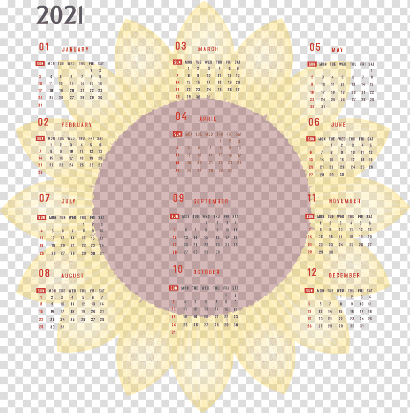 Year 2021 Calendar Printable 2021 Yearly Calendar 2021 Full Year Calendar, Yellow, Calendar System, Meter transparent background PNG clipart