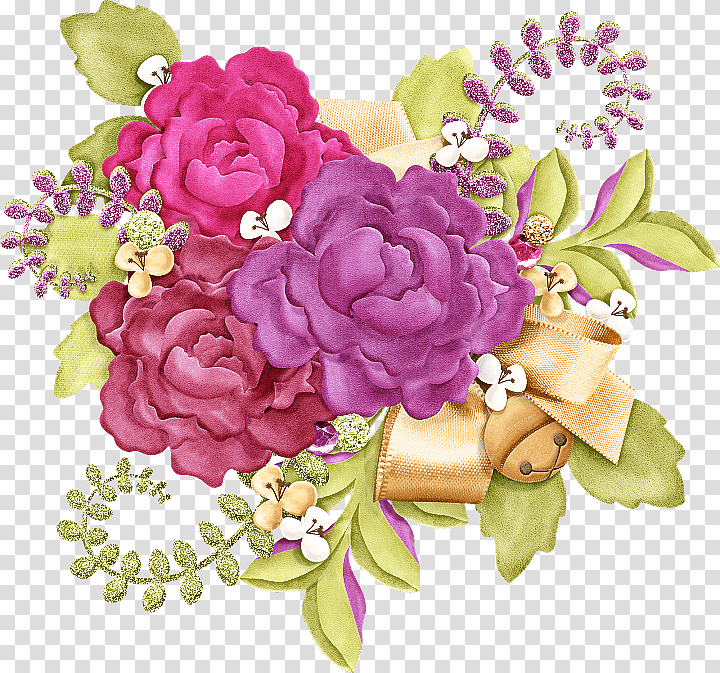 Floral design, pink roses with pink ribbon, Garden Roses, Rose Family, Flower Bouquet, Cabbage Rose, Cut Flowers, Petal transparent background PNG clipart