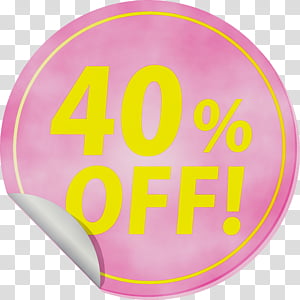 logo font circle yellow meter, Discount Tag With 40 Off, Discount Label, Watercolor, Paint, Wet Ink, Area, Mathematics transparent background PNG clipart thumbnail