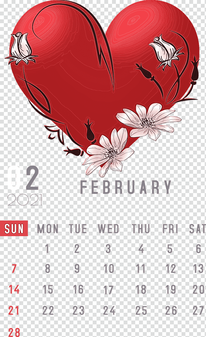 World Heart Day, 2021 calendar, Watercolor, Paint, Wet Ink, Calendar System, Watercolor Painting transparent background PNG clipart