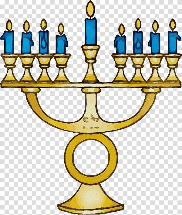 Hanukkah, Watercolor, Paint, Wet Ink, Israel, Flag Of Israel, Menorah transparent background PNG clipart