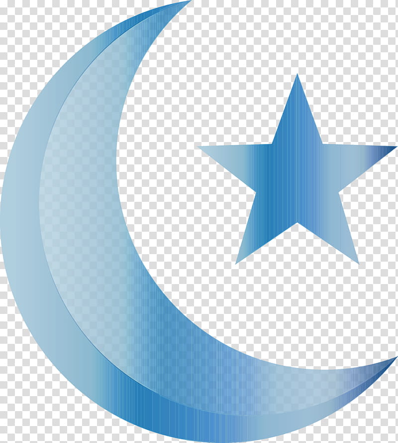 blue logo circle crescent symbol, Ramadan, Islam, Muslims, Watercolor, Paint, Wet Ink transparent background PNG clipart