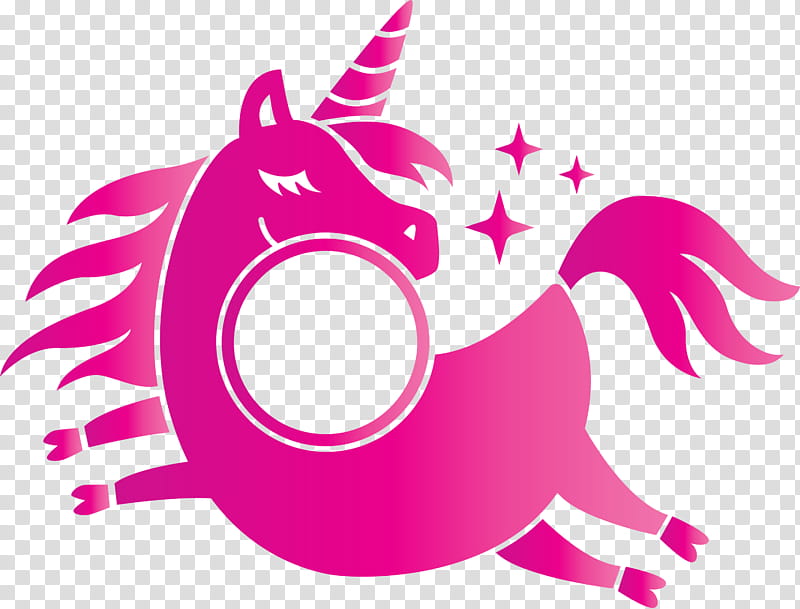 unicorn frame, Pink, Magenta transparent background PNG clipart