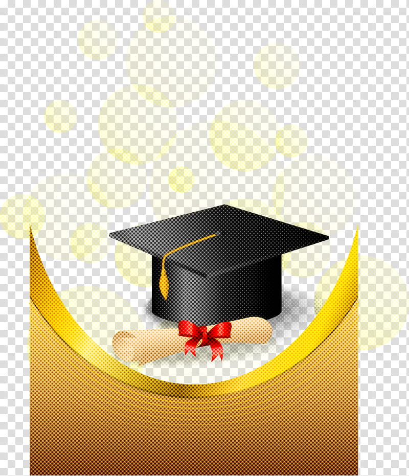 Graduation, MortarBoard, Yellow, Table, Public Event, Headgear, Cap, Diploma transparent background PNG clipart