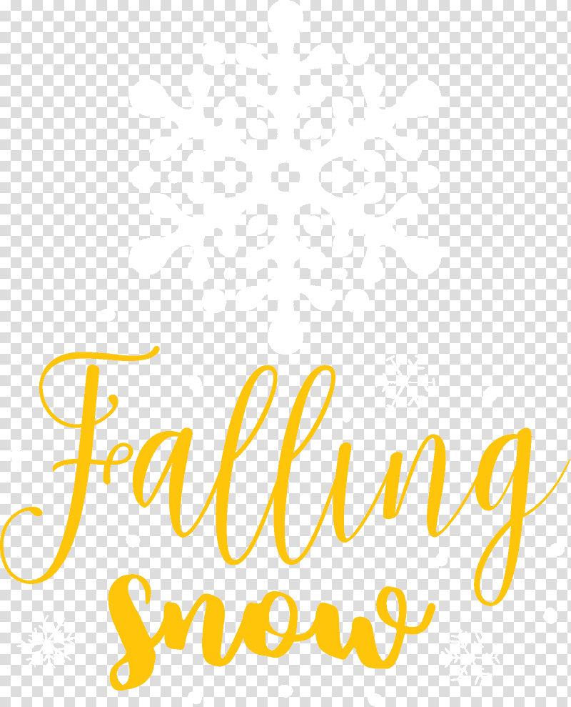 Falling Snow Snowflake Winter, Winter
, Logo, Calligraphy, Yellow, Line, Meter transparent background PNG clipart