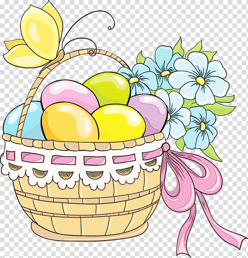 Easter egg, Easter Basket Cartoon, Happy Easter Day, Eggs, Watercolor, Paint, Wet Ink, Yellow transparent background PNG clipart