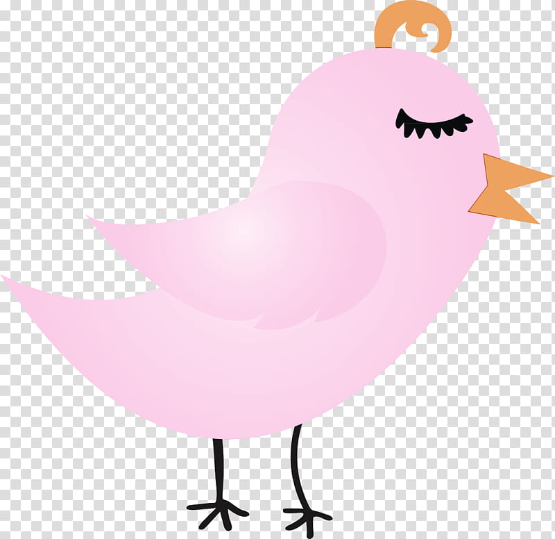 pink bird cartoon beak water bird, Cartoon Bird, Cute Bird, Watercolor, Paint, Wet Ink, Wing transparent background PNG clipart