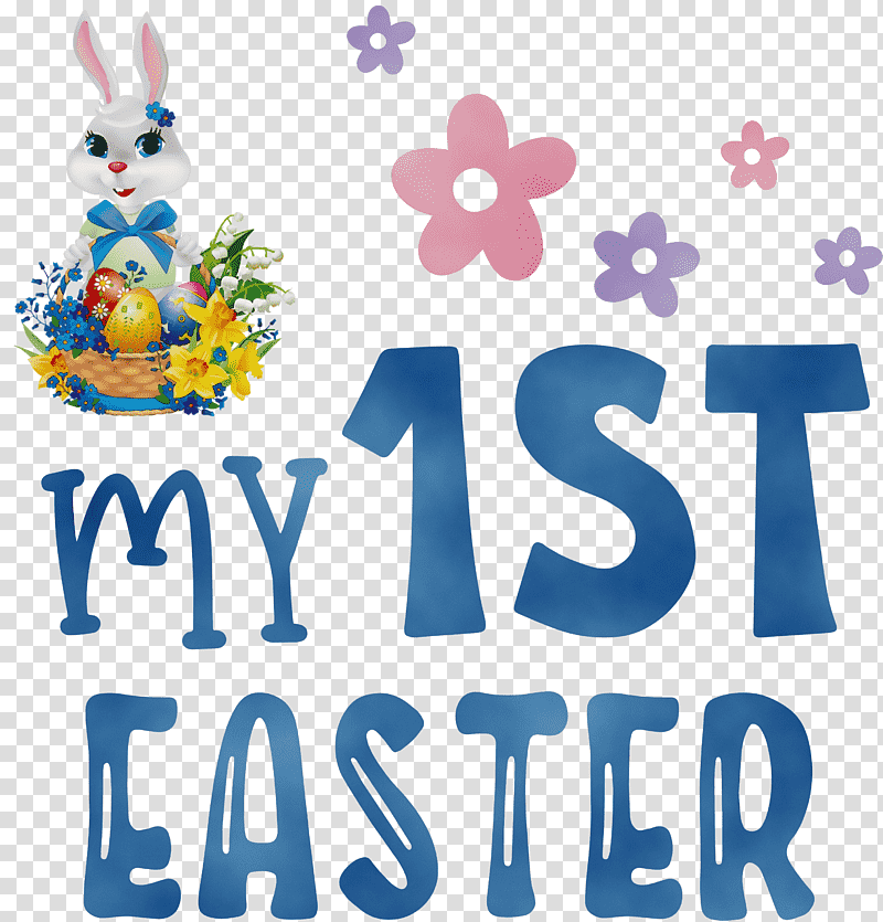 logo meter line number happiness, My 1st Easter, Easter Baskets, Easter Day, Watercolor, Paint, Wet Ink transparent background PNG clipart