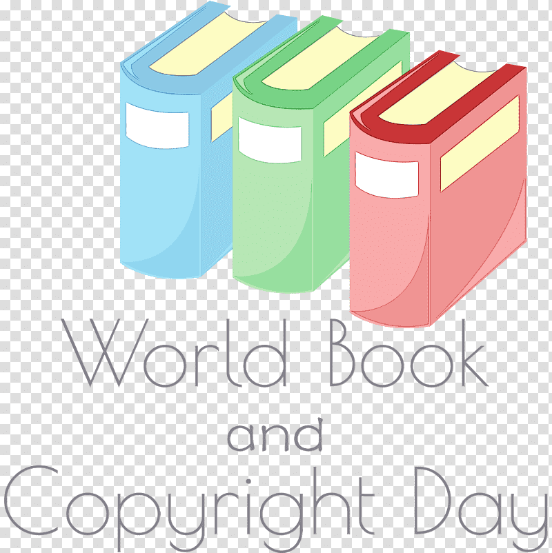 logo cartoon line book, World Book Day, Watercolor, Paint, Wet Ink transparent background PNG clipart