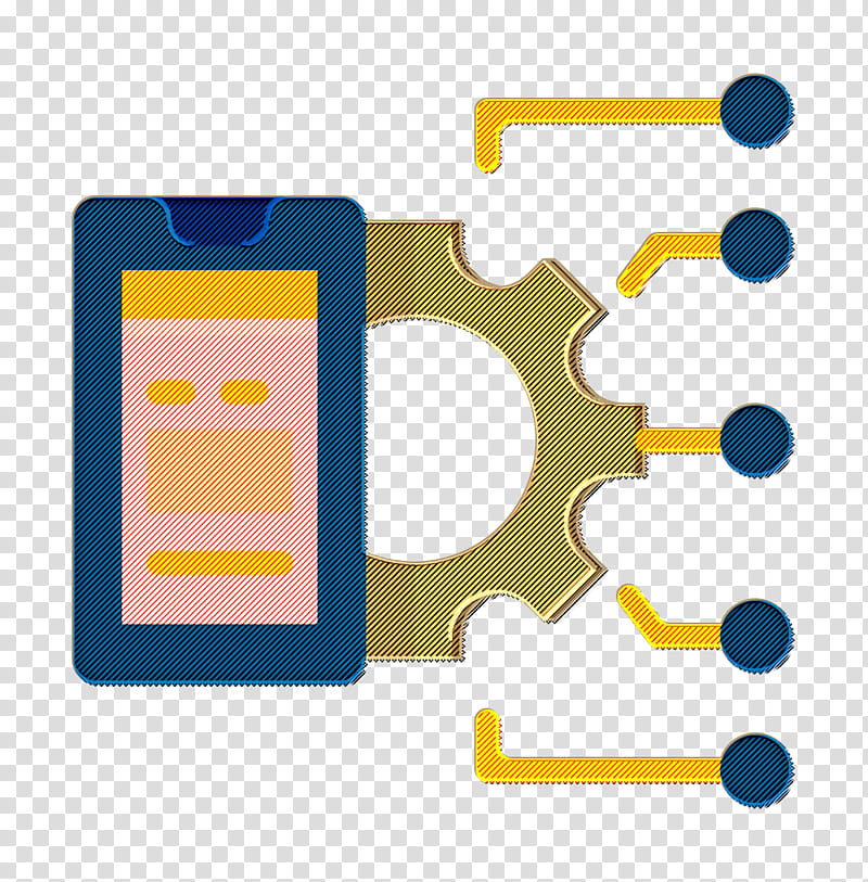 Api icon Fintech icon, Yellow, Line transparent background PNG clipart