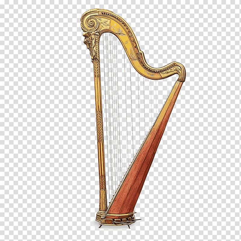 harp celtic harp string instrument pedal harp cello, Watercolor, Paint, Wet Ink, Harmonica, Konghou, Living Room transparent background PNG clipart