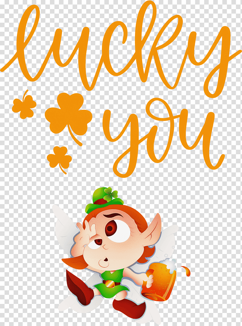 Lucky You Patricks Day Saint Patrick, Cartoon, Humour, cdr transparent background PNG clipart