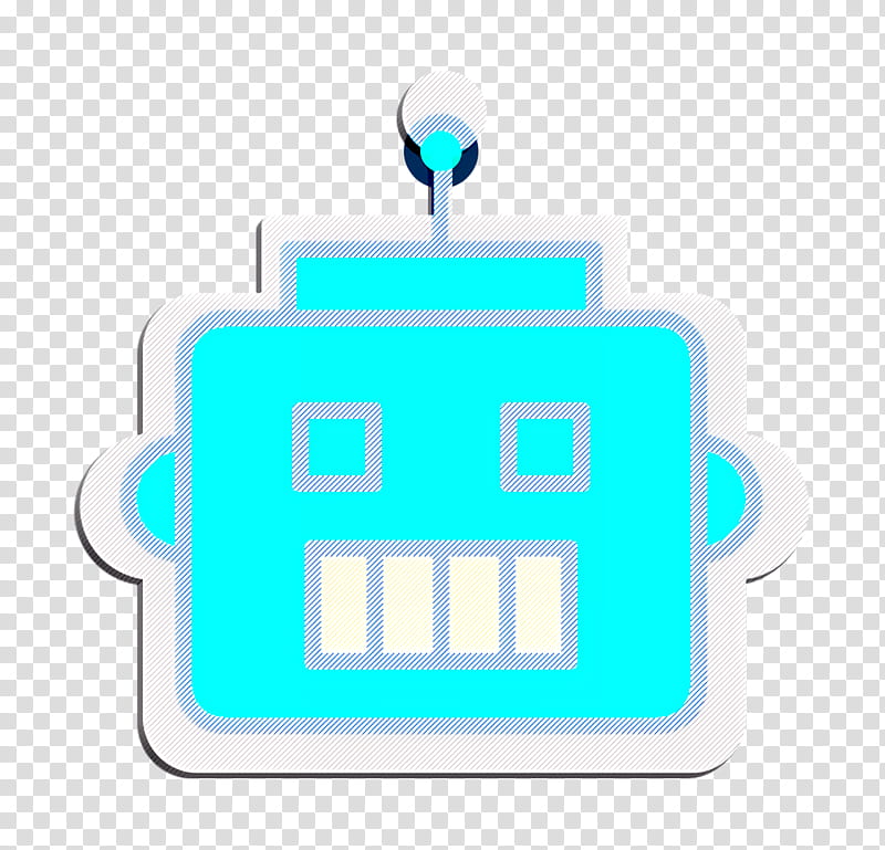 Robot icon Robots icon, Aqua, Blue, Turquoise, Text, Green, Azure, Teal transparent background PNG clipart