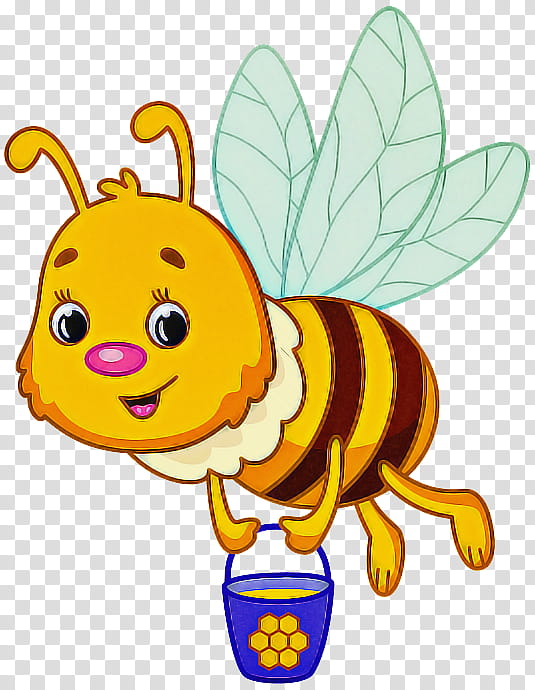 Bumblebee, Honeybee, Cartoon, Yellow, Insect, Membranewinged Insect, Pollinator, Animal Figure transparent background PNG clipart