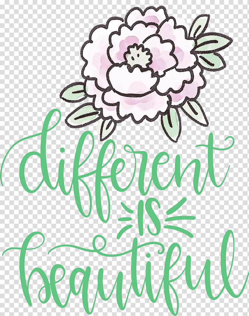Different Is Beautiful Womens Day, Floral Design, Cut Flowers, Petal, Creativity, Text, Line transparent background PNG clipart