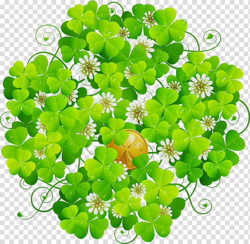 Shamrock, Watercolor, Paint, Wet Ink, Flower, Green, Plant, Leaf transparent background PNG clipart