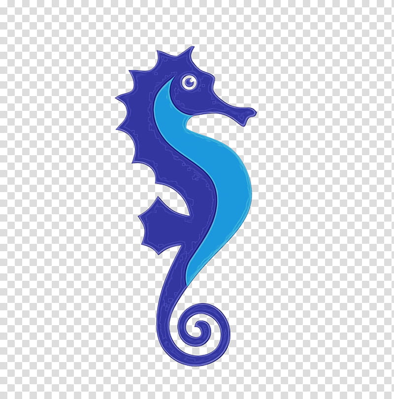 seahorses logo cobalt blue font meter, Watercolor, Paint, Wet Ink transparent background PNG clipart