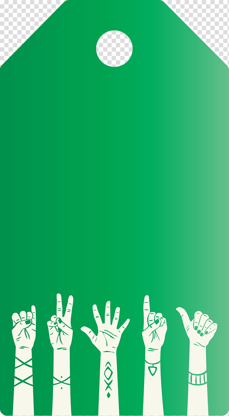 Hands Tag, Cartoon, Green, Computer, Meter transparent background PNG clipart