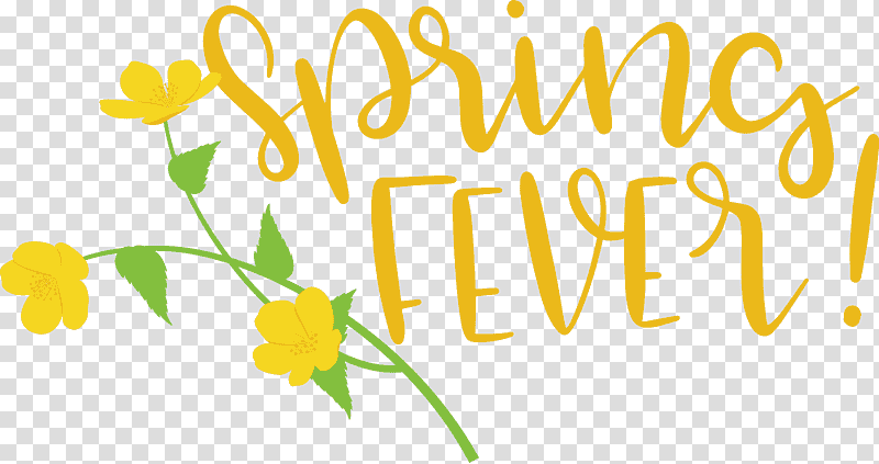 Spring Spring Fever, Spring
, Floral Design, Plant Stem, Logo, Petal, Yellow transparent background PNG clipart