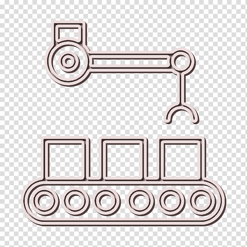 Conveyor icon Industrial icon, Door Handle, Line Art, Meter, Mathematics, Geometry transparent background PNG clipart