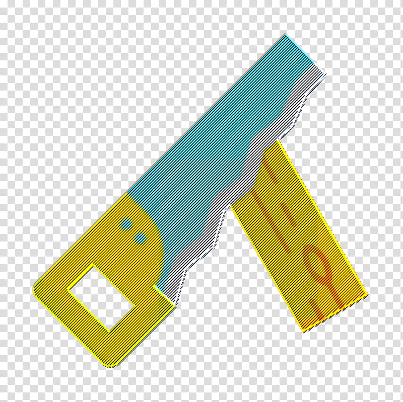 Hand saw icon Wood icon Labor icon, Yellow transparent background PNG clipart