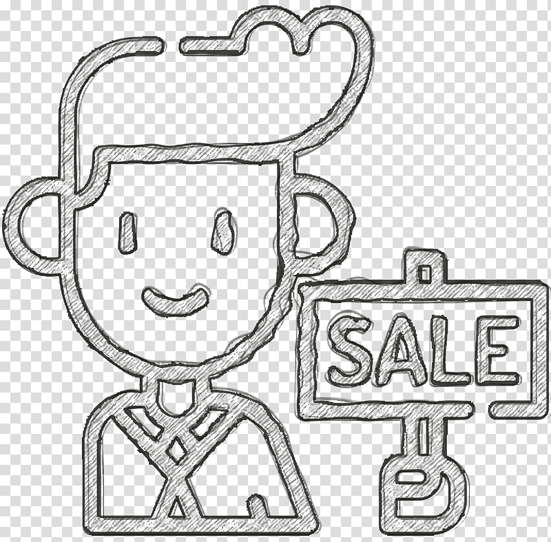 Cyber monday icon Salesman icon Clerk icon, Line Art, Meter, Hm, Behavior, Human, Science transparent background PNG clipart