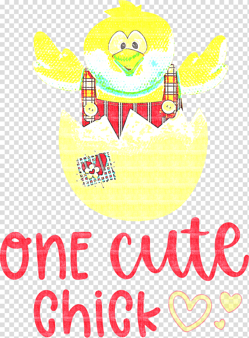 One Cute Chick Easter Day Happy Easter, Smiley, Emoticon, Yellow, Happiness, Character, Line transparent background PNG clipart