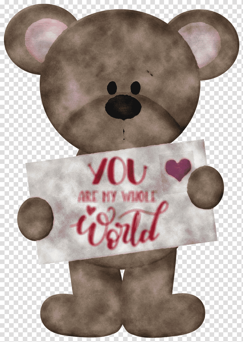 you are my whole world Valentines Day Valentine, Quotes, Teddy Bear, Snout, Bears, Meter transparent background PNG clipart