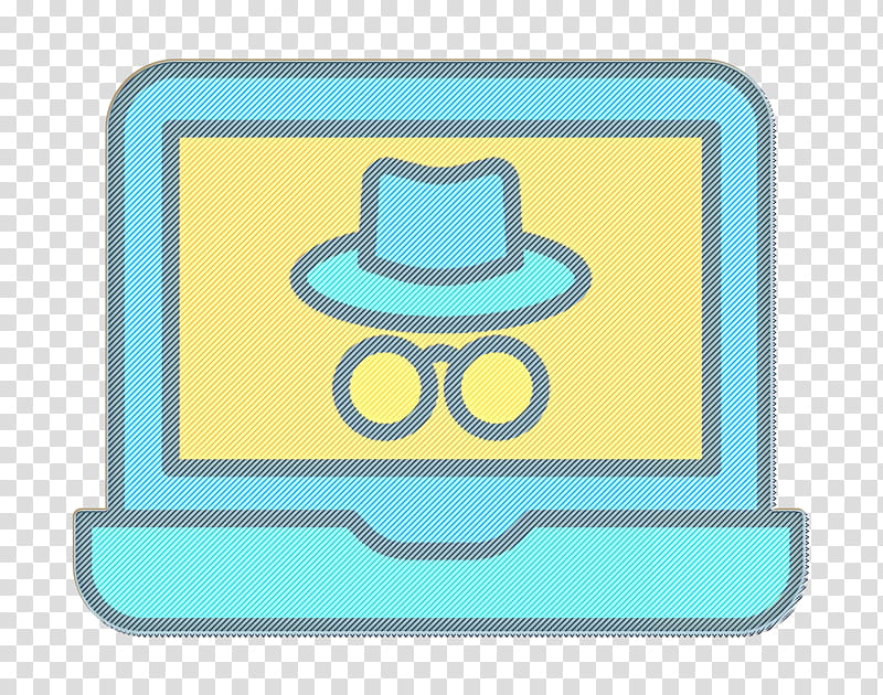 Cyber icon Webpage icon Hacker icon, Aqua, Turquoise, Line, Headgear, Hat transparent background PNG clipart