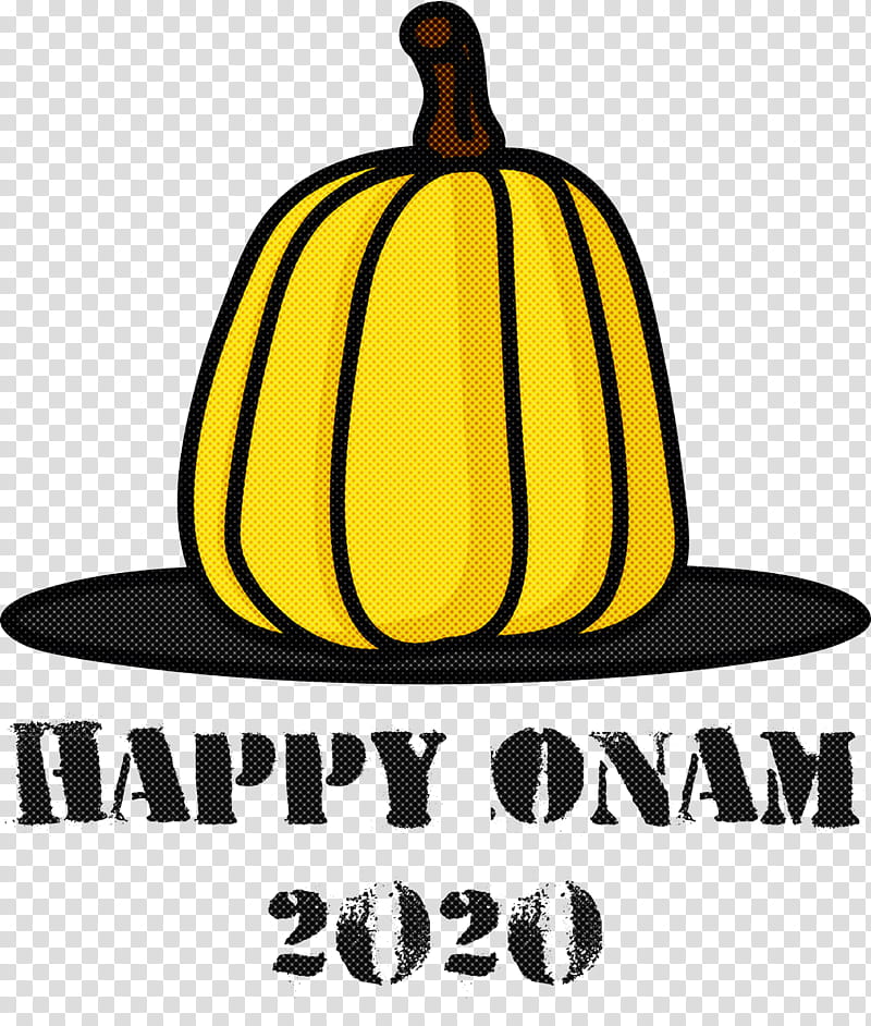 Onam Harvest Festival Happy Onam, Yellow, Meter, Pumpkin, Fruit, Hat transparent background PNG clipart