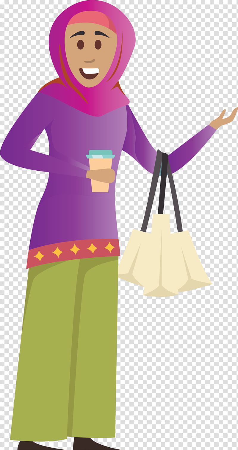 Arabic Woman Arabic Girl, Cartoon, Purple, Violet, Costume, Style transparent background PNG clipart
