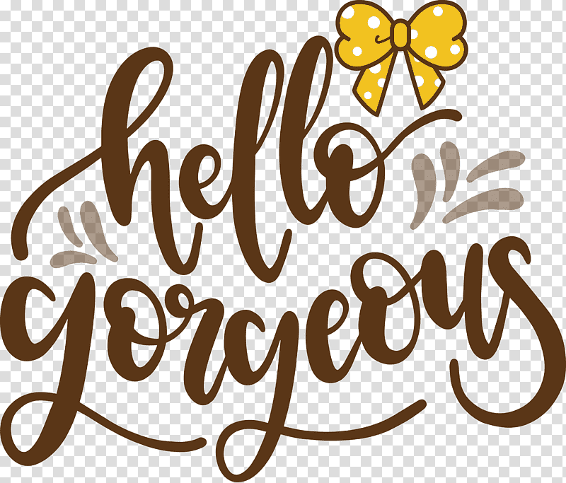 Fashion Hello Gorgeous, Flower, Logo, Calligraphy, Black And White
, Tree, Line transparent background PNG clipart