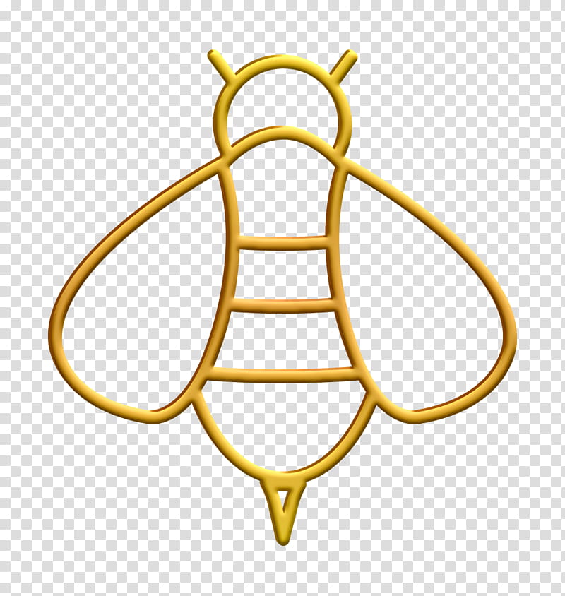 Bee icon Insects icon, Yellow transparent background PNG clipart