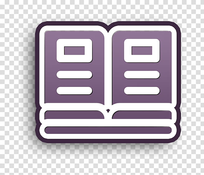 Book icon Open book icon Education icon, Purple, Violet, Text, Logo, Line, Rectangle, Square transparent background PNG clipart