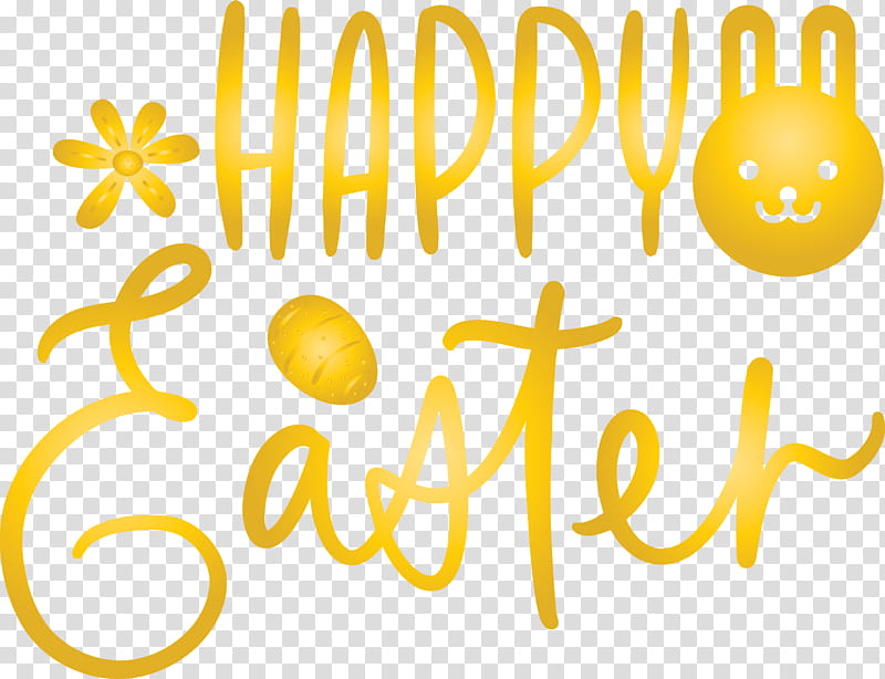 Easter Day Easter Sunday Happy Easter, Text, Yellow, Smile, Emoticon transparent background PNG clipart