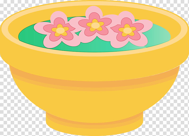 ceramic flowerpot mixing bowl yellow bowl m, Watercolor, Paint, Wet Ink, Cup transparent background PNG clipart