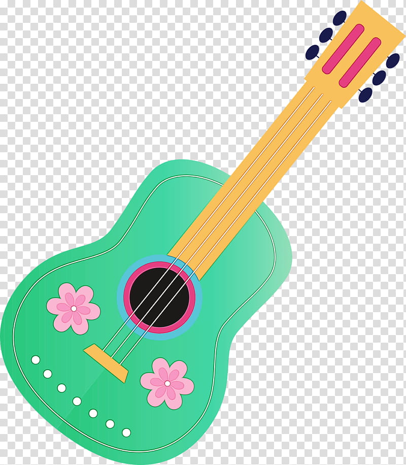 Guitar, Cinco De Mayo, Mexico, Watercolor, Paint, Wet Ink, Acoustic Guitar, String Instrument transparent background PNG clipart
