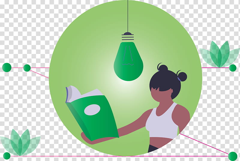 girl book reading, Green, Leaf, Water, Plant, Circle, Logo transparent background PNG clipart