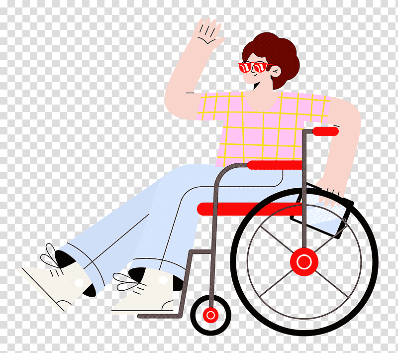 sitting on wheelchair wheelchair sitting, Cartoon, Sports Equipment, Bicycle transparent background PNG clipart